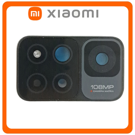 Γνήσια Original Xiaomi Redmi Note 11 Pro+ 5G, Redmi Note 11 Pro Plus 5G (21091116UG, 21091116UC) Camera Frame Πίσω Πλαίσιο Κάμερας + Camera Lens Τζαμάκι Κάμερας Mysterious Black Μαύρο (Service Pack By Xiaomi)