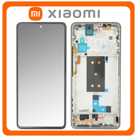 Γνήσια Xiaomi 11T (21081111RG), 11T Pro (2107113SG, 2107113SI) AMOLED LCD Display Screen Assembly Οθόνη + Touch Screen Digitizer Μηχανισμός Αφής + Frame Bezel Πλαίσιο Σασί Silver Ασημί 560003K11R00 (Service Pack By Xiaomi)