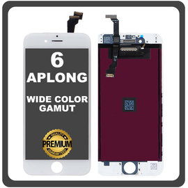 HQ OEM Συμβατό Με Apple iPhone 6, iPhone6 (A1549, A1586) APLONG Wide Color Gamut LCD Display Screen Assembly Οθόνη + Touch Screen Digitizer Μηχανισμός Αφής White Ασημί (Grade AAA)