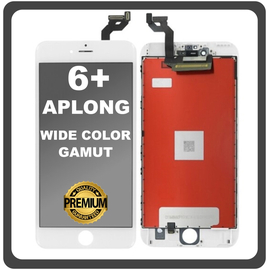 HQ OEM Συμβατό Με Apple iPhone 6+, iPhone 6 Plus (A1522, A1524) APLONG Wide Color Gamut LCD Display Screen Assembly Οθόνη + Touch Screen Digitizer Μηχανισμός Αφής White Άσπρο (Grade AAA)