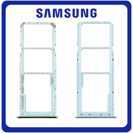 Γνήσια Original Samsung Galaxy A71, GalaxyA71 (SM-A715F, SM-A715F/DS) SIM Card Tray + Micro SD Tray Slot Υποδοχέας Βάση Θήκη Κάρτας SIM Prism Crush Blue Μπλε GH98-44757C​ (Service Pack By Samsung)