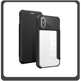 Θήκη Book, Δερματίνη Magnetic Leather Black Μαύρο For iPhone XS Max