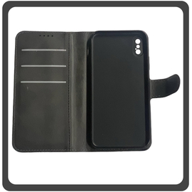 Θήκη Book, Leather Flap Wallet Case Δερματίνη Black Μαύρο For iPhone XS Max