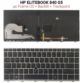 Πληκτρολόγιο hp Elitebook 840 g5 With Frame + Backlit + Trackpoint