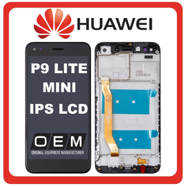 HQ OEM Συμβατό Με Huawei P9 lite Mini (SLA-L02, SLA-L22), Y6 Pro 2017, IPS LCD Display Screen Assembly Οθόνη + Touch Screen Digitizer Μηχανισμός Αφής + Frame Bezel Πλαίσιο Σασί Black Μαύρο Without Logo (Grade AAA)