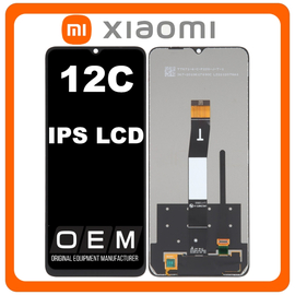 HQ OEM Συμβατό Με Xiaomi Redmi 12C (22120RN86G, 22120RN86I) IPS LCD Display Screen Assembly Οθόνη + Touch Screen Digitizer Μηχανισμός Αφής Black Μαύρο (Grade AAA)