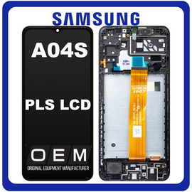 HQ OEM Συμβατό Για Samsung Galaxy A04S (SM-A047F, SM-A047F/DS) PLS LCD Display Screen Assembly Οθόνη + Touch Screen Digitizer Μηχανισμός Αφής + Frame Bezel Πλαίσιο Σασί Black Μαύρο (Grade AAA)