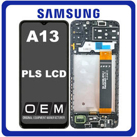 HQ OEM Συμβατό Για Samsung Galaxy A13 (SM-A137F, SM-A137F/DSN), PLS LCD Display Screen Assembly Οθόνη + Touch Screen Digitizer Μηχανισμός Αφής + Frame Bezel Πλαίσιο Σασί Black Μαύρο (Premium A+)