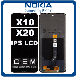HQ OEM Συμβατό Με Nokia X10 (TA-1350, TA-1332), Nokia X20 (TA-1341, TA-1344) IPS LCD Display Screen Assembly Οθόνη + Touch Screen Digitizer Μηχανισμός Αφής Black Μαύρο (Premium A+​)