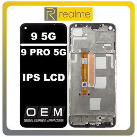 HQ OEM Συμβατό Με Realme 9 5G (RMX3474), Realme 9 Pro 5G (RMX3471, RMX3472) IPS LCD Display Screen Assembly Οθόνη + Touch Screen Digitizer Μηχανισμός Αφή + Frame Bezel Πλαίσιο Σασί Black Μαύρο (Premium A+)