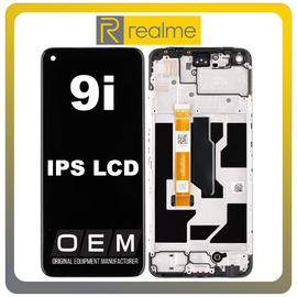 HQ OEM Συμβατό Με Realme 9i 4G (RMX3491) IPS LCD Display Screen Assembly Οθόνη + Touch Screen Digitizer Μηχανισμός Αφή + Frame Bezel Πλαίσιο Σασί Black Μαύρο (Premium A+)