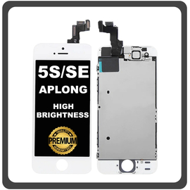 HQ OEM Συμβατό Με Apple iPhone 5s (A1453, A1457), iPhone SE (A1662, A1723) APLONG High Brightness LCD Display Screen Assembly Οθόνη + Touch Screen Digitizer Μηχανισμός Αφής White Άσπρο (Grade AAA) (0% Defective Returns)