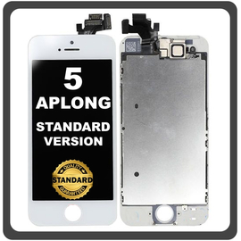 HQ OEM Συμβατό Με Apple iPhone 5, iPhone5 (A1428, A1429) APLONG Standard Version LCD Display Screen Assembly Οθόνη + Touch Screen Digitizer Μηχανισμός Αφής White Άσπρο (Grade AAA) (0% Defective Returns)