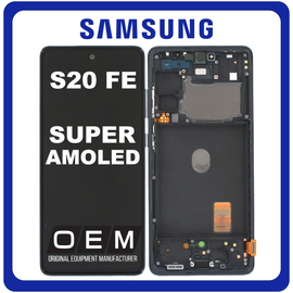 HQ OEM Συμβατό Με Samsung Galaxy S20 FE 4G (SM-G780F, SM-G780F/DSM) Super AMOLED LCD Display Screen Assembly Οθόνη + Touch Screen Digitizer Μηχανισμός Αφής + Frame Bezel Πλαίσιο Σασί Cloud Navy Μαύρο (Premium A+)