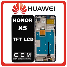 HQ OEM Συμβατό Με Huawei Honor X5 4G (VNA-LX2) TFT LCD Display Screen Assembly Οθόνη + Touch Screen Digitizer Μηχανισμός Αφής + Frame Bezel Πλαίσιο Σασί Midnight Black Μαύρο (Premium A+)