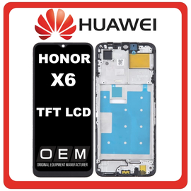 HQ OEM Συμβατό Με Huawei Honor X6 4G (VNE-LX1, VNE-LX2) TFT LCD Display Screen Assembly Οθόνη + Touch Screen Digitizer Μηχανισμός Αφής + Frame Bezel Πλαίσιο Σασί Midnight Black Μαύρο (Premium A+)