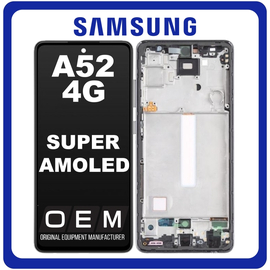HQ OEM Συμβατό Με Samsung Galaxy A52 4G (SM-A525F, SM-A525F/DS) Super AMOLED LCD Οθόνη + Touch Screen Digitizer + Frame Bezel Awesome Black Μαύρο (Grade AAA)