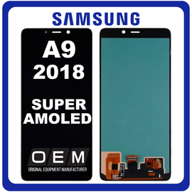 HQ OEM Συμβατό Με Samsung Galaxy A9 2018 A920 (SM-A920F, SM-A920F/DS) Super AMOLED LCD Display Screen Assembly Οθόνη + Touch Screen Digitizer Μηχανισμός Αφής Caviar Black Μαύρο (Grade AAA)