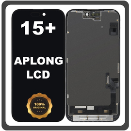 Γνήσια Original For Apple iPhone 15 Plus, iPhone 15+ (A3094, A2847, A3093, A3096) APLONG LCD Display Screen Assembly Οθόνη + Touch Screen Digitizer Μηχανισμός Αφής Black Μαύρο (0% Defective Returns)