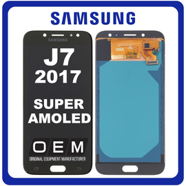 HQ OEM Συμβατό Με Samsung Galaxy J7 (2017) (SM-J730F, SM-J730FM) Super AMOLED LCD Display Screen Assembly Οθόνη + Touch Screen Digitizer Μηχανισμός Αφής Black Μαύρο (Premium A+)