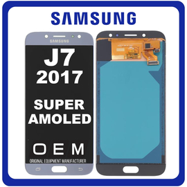 HQ OEM Συμβατό Με Samsung Galaxy J7 (2017) (SM-J730F, SM-J730FM) Super AMOLED LCD Display Screen Assembly Οθόνη + Touch Screen Digitizer Μηχανισμός Αφής Blue Μπλε (Grade AAA)