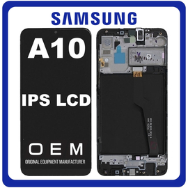 HQ OEM Συμβατό Με Samsung Galaxy A10 (SM-A105G) IPS LCD Display Screen Assembly Οθόνη + Touch Screen Digitizer Μηχανισμός Αφής + Frame Bezel Πλαίσιο Σασί Black Μαύρο (Grade AAA)
