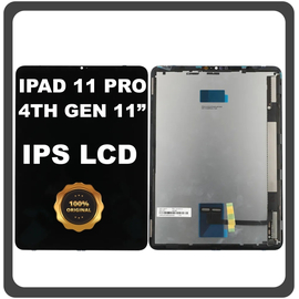Γνήσια Original For Apple iPad Pro 11" (2022)​ 4th Gen 11" (A2324, A2072) Liquid Retina IPS LCD Display Aseembly Screen Οθόνη + Touch Digitizer Unit Μηχανισμός Aφής Space Gray Μαύρο