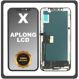 Γνήσια Original Apple iPhone X, iPhoneX (A1865, A1901) APLONG LCD Display Screen Assembly Οθόνη + Touch Screen Digitizer Μηχανισμός Αφής Space Gray Μαύρο (0% Defective Returns)