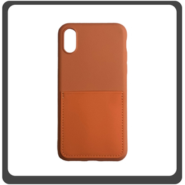 Θήκη Πλάτης - Back Cover, Silicone Σιλικόνη Liquid Inserted TPU Protective Case Orange Πορτοκαλί For iPhone X/XS