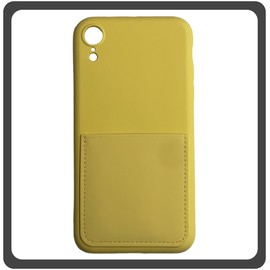 Θήκη Πλάτης - Back Cover, Silicone Σιλικόνη Liquid Inserted TPU Protective Case Yellow Κίτρινο For iPhone XR