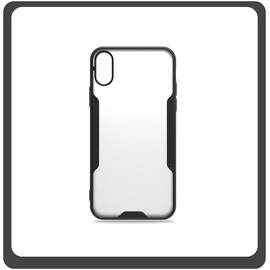 Θήκη Πλάτης - Back Cover, Silicone Σιλικόνη TPU-Rimmed Acrylic Protective Case Black Μαύρο For iPhone X/XS