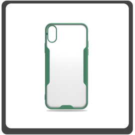 Θήκη Πλάτης - Back Cover, Silicone Σιλικόνη TPU-Rimmed Acrylic Protective Case Green Πράσινο For iPhone X/XS