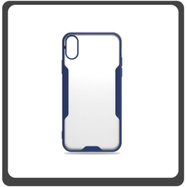 Θήκη Πλάτης - Back Cover, Silicone Σιλικόνη TPU-Rimmed Acrylic Protective Case Blue Μπλε For iPhone X/XS