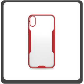 Θήκη Πλάτης - Back Cover, Silicone Σιλικόνη TPU-Rimmed Acrylic Protective Case Red Κόκκινο For iPhone X/XS