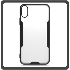 Θήκη Πλάτης - Back Cover, Silicone Σιλικόνη TPU-Rimmed Acrylic Protective Case Black Μαύρο For iPhone XR