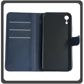 Θήκη Book, Leather Flap Wallet Case Δερματίνη Dark Blue Μπλε For iPhone XR