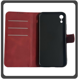 Θήκη Book, Leather Flap Wallet Case Δερματίνη Red Κόκκινη For iPhone XR