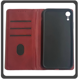 Θήκη Book, Leather Print Wallet Case Δερματίνη Red Κόκκινη For iPhone XR