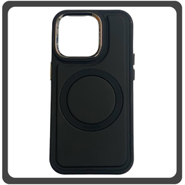 Θήκη Πλάτης - Back Cover, Silicone Σιλικόνη Liquid Magnetic Skin Protection Case Black Μαύρο For iPhone 14 Pro