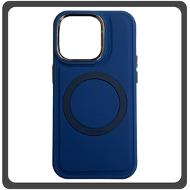 Θήκη Πλάτης - Back Cover, Silicone Σιλικόνη Liquid Magnetic Skin Protection Case Blue Μπλε For iPhone 14 Pro