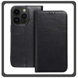 Θήκη Book, Δερματίνη Leather Print Wallet Case Black Μαύρο For iPhone 14 Pro Max
