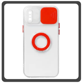 Θήκη Πλάτης - Back Cover, Silicone Σιλικόνη Dazzling Sliding Window Case Red Κόκκινο For iPhone X/XS