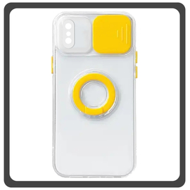 Θήκη Πλάτης - Back Cover, Silicone Σιλικόνη Dazzling Sliding Window Case Yellow Κίτρινο For iPhone X/XS