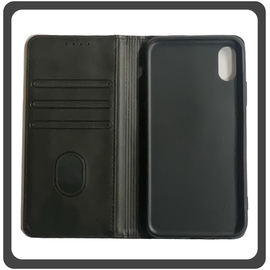 Θήκη Book, Δερματίνη Leather Print Wallet Case Black Μαύρο For iPhone X/XS