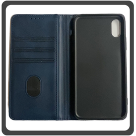 Θήκη Book, Δερματίνη Leather Print Wallet Case Blue Μπλε For iPhone X/XS
