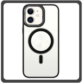 Θήκη Πλάτης - Back Cover, Silicone Σιλικόνη Frosted Edge Macaroon Magnetic Case Black Μαύρο For iPhone 11