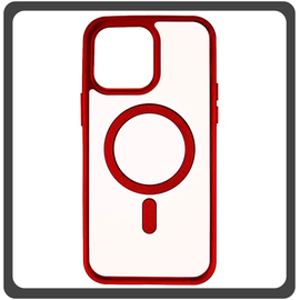 Θήκη Πλάτης - Back Cover, Silicone Σιλικόνη Frosted Edge Macaroon Magnetic Case Red Κόκκινο For iPhone 11