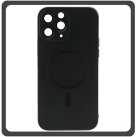 Θήκη Πλάτης - Back Cover, Silicone Σιλικόνη Liquid Silicone Magnetic Protection Case Black Μαύρο For iPhone 11 Pro
