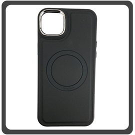 Θήκη Πλάτης - Back Cover, Silicone Σιλικόνη Liquid Magnetic Skin Protection Case Black Μαύρο For iPhone 14 Plus
