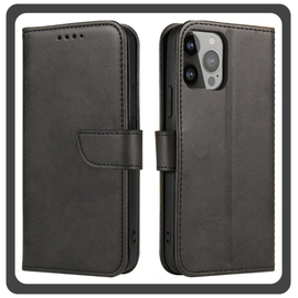 Θήκη Book, Leather Δερματίνη Flap Wallet Case with Clasp Gray Γκρι For iPhone 14 Plus
